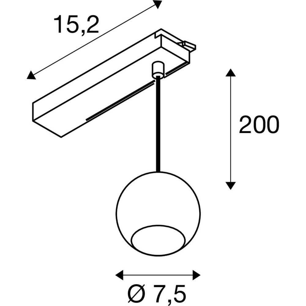 Pendelleuchte für Schiene Light Eye 2.0 1-phasig schwarz 2700K SLV 4024163315722