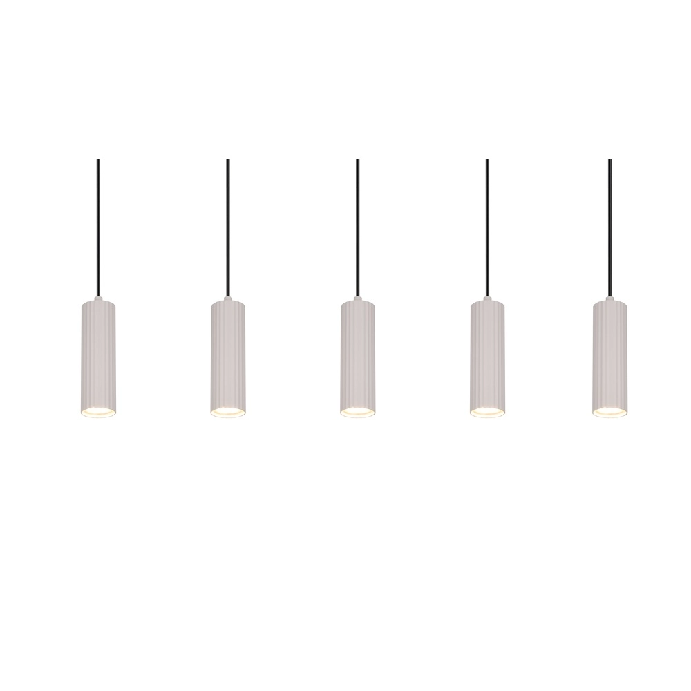 5-flammige Pendelleuchte Soka grau Trio 4017807658552