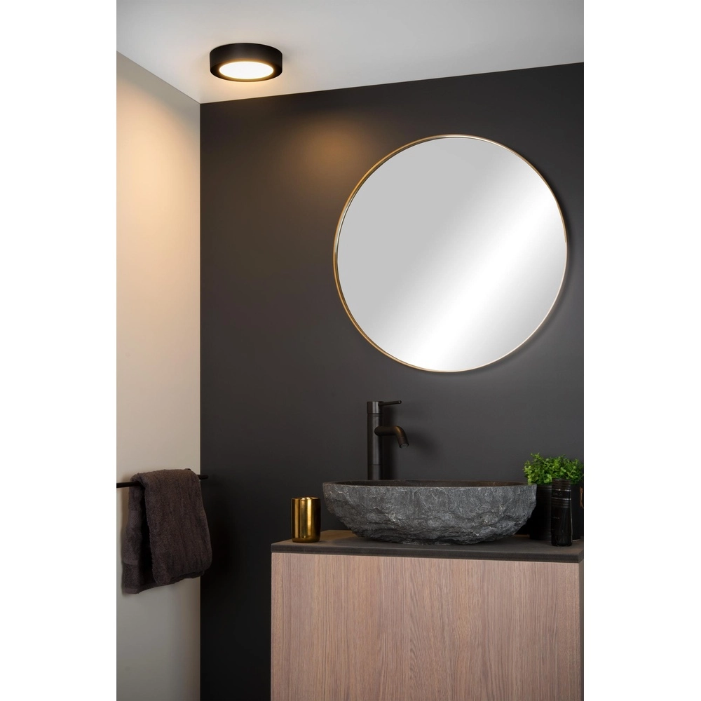 Deckenlicht Brice-Led Ø 18cm - IP44 schwarz Lucide 5411212281210