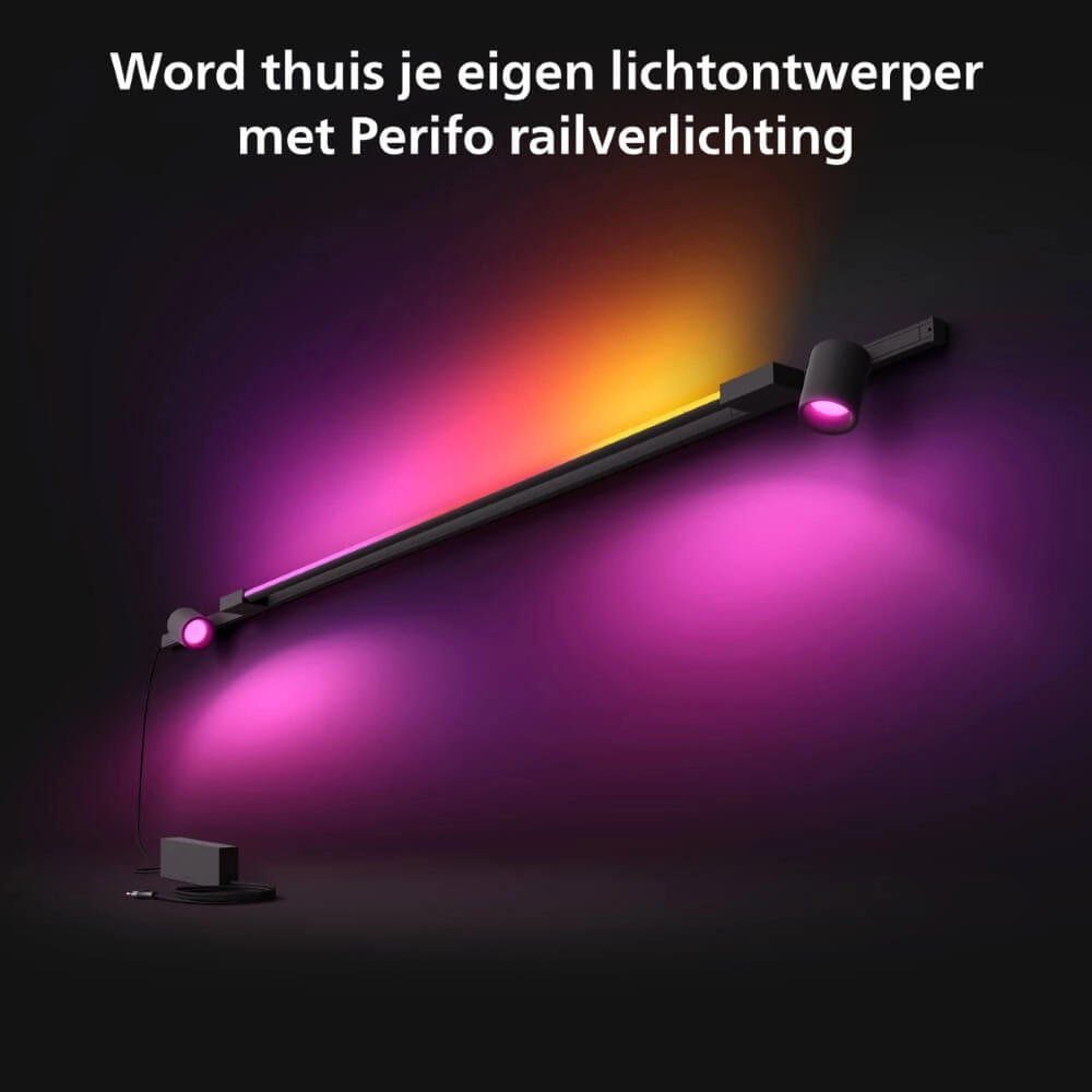 Hue Perifo - White and color Set mit 2 Wandstrahlern und Farbverlauf in Schwarz Philips 8719514407886