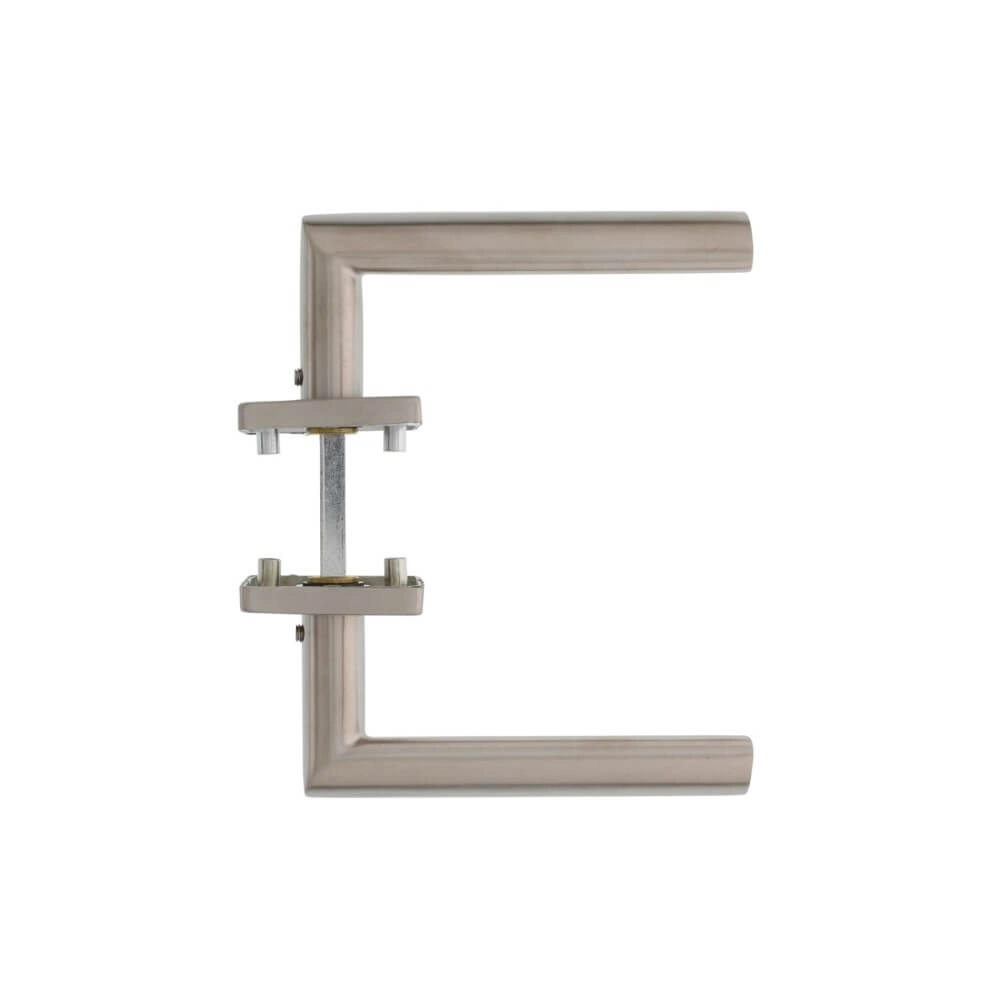 Schlanker, ovaler Türgriff Hoek 90 quadratische Rosette, Edelstahl Intersteel 8714186127742