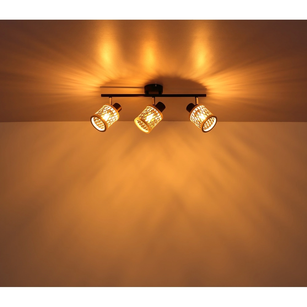 Wandlampe Mali 3-Licht Schwarz mit Kappen Globo 9007371533718