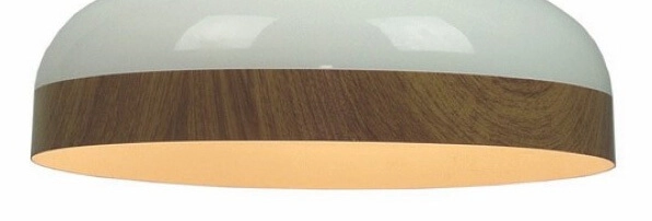 Retro Pendelleuchte Moondrop Ø 45 cm weiß mit holz Artdelight 8719831730919