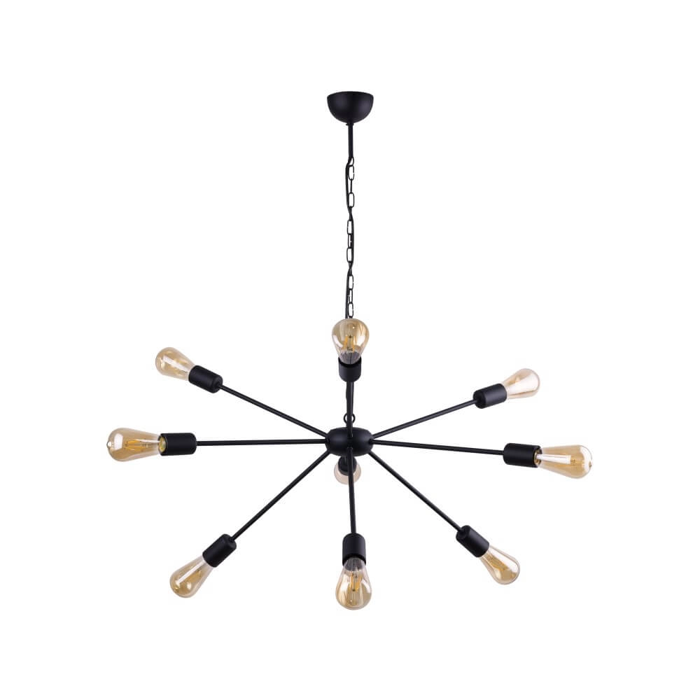 Schwarze Hängelampe Rod Mit 9 Ausstattung Lyora 5903139973496