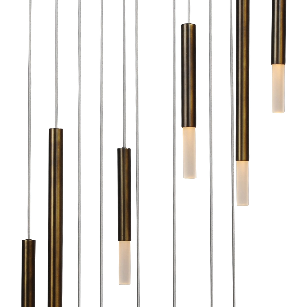 Schwarze Loft-Hängelampe Flute 12-flammige Designzylinder Masterlight 8718121211091