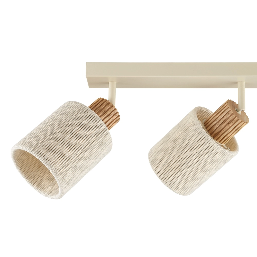 Deckenlampe Arlo Sandbraun mit Holz-3-Lampen Brilliant 4004353477058