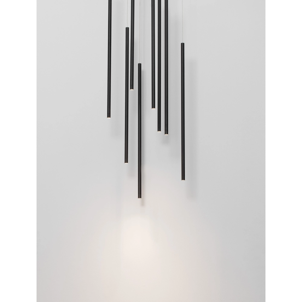 Design-Pendelleuchte Elettra 8-flammig schwarz Lyora 5212017446077