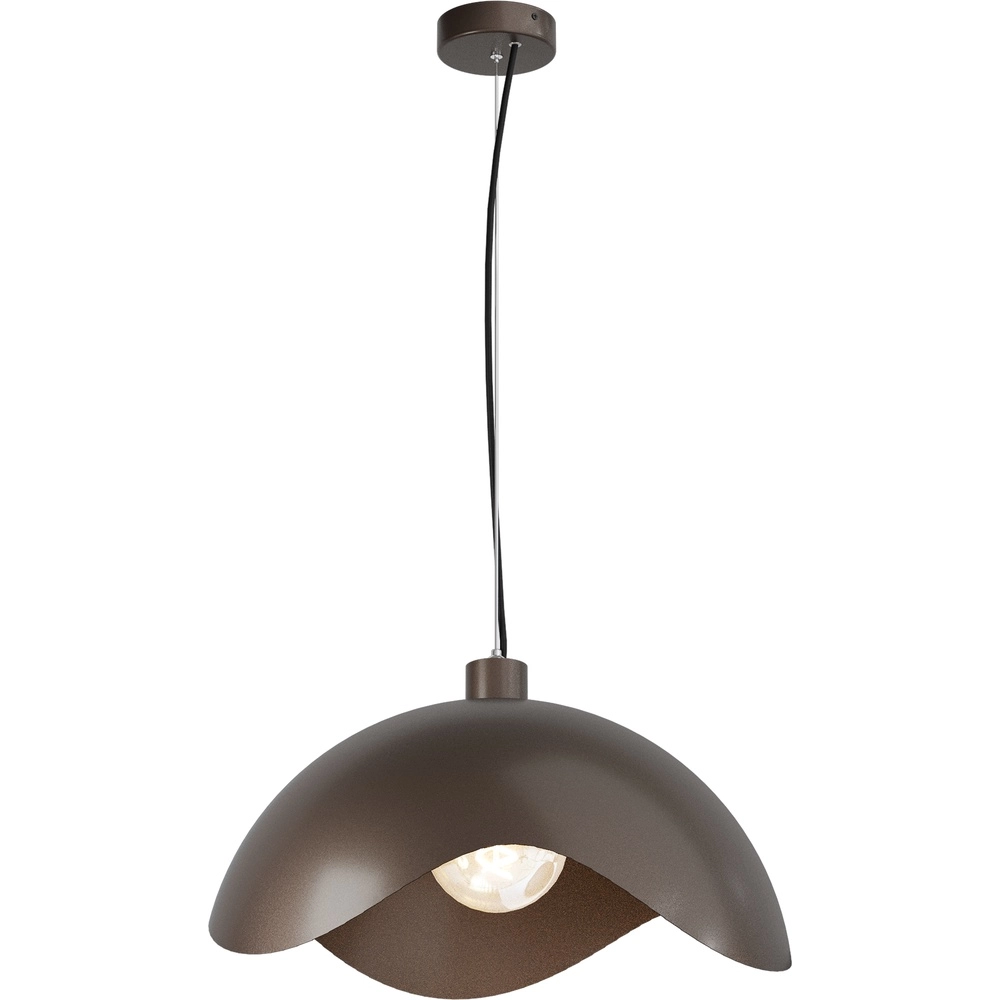 Design-Pendellampe Volta Ø50cm – wellig – Kakao