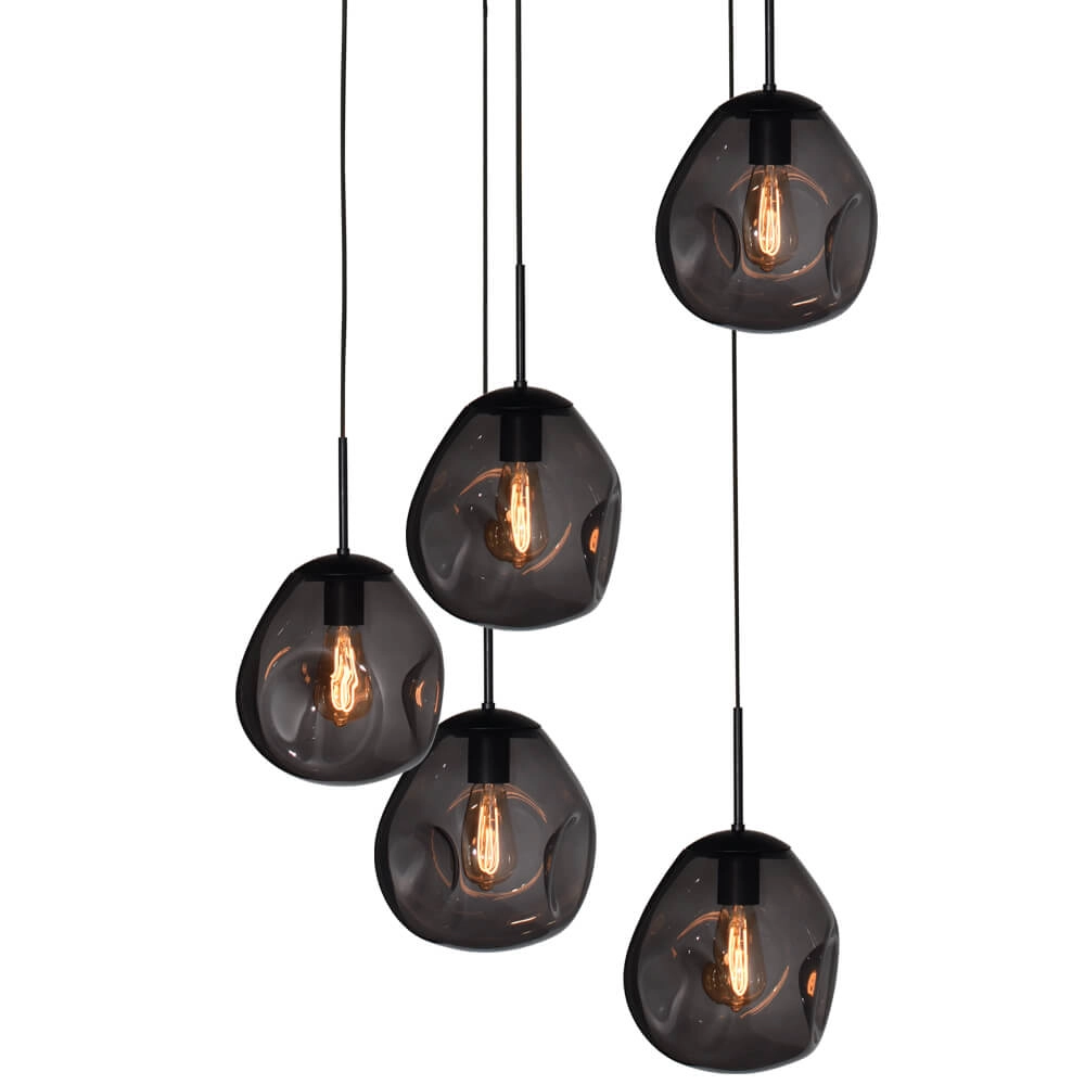 Vide-Hängelampe Lava 5x Rauchglas Ø 24cm Masterlight 8718121286587