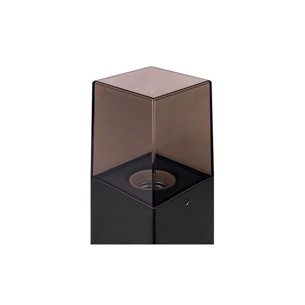 Moderne Gartenlampe Denver Schwarz mit Rauchglas 30 cm Lyora 5904703019589