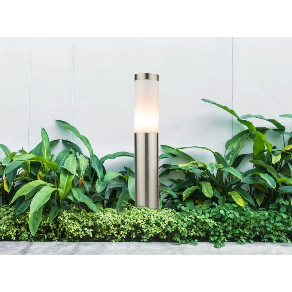 Gartenlampe Boston Led Edelstahl mit Weiß – 8,8W – 3000K Globo 9007371291328