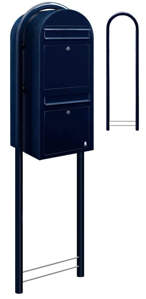 Briefkasten Duo 5004 Schwarz Blau Bobi 6417237014276