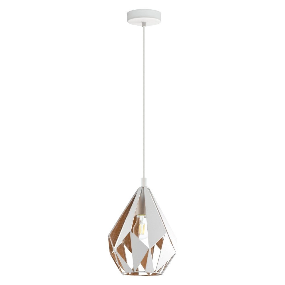 Hängelampe Carlton 1 20 cm weiß mit Gold Eglo 9002759430016