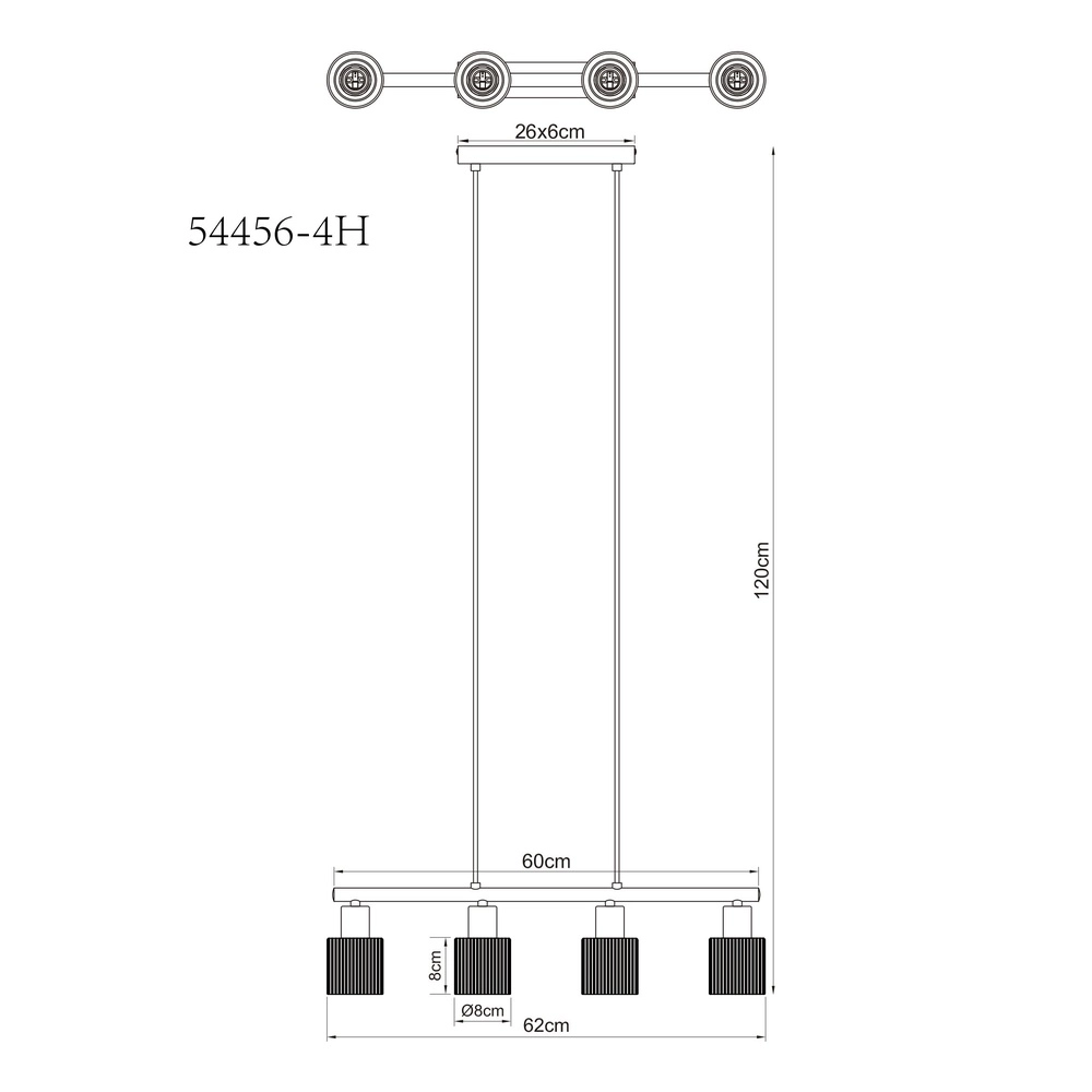 Design-Pendellampe Villegas 4-Leicht-Schießmetall Globo 9007371572953