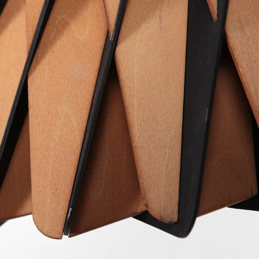 Schwarze Hängelampe aus Holz Maze Ø 46cm Steinhauer 8712746166293