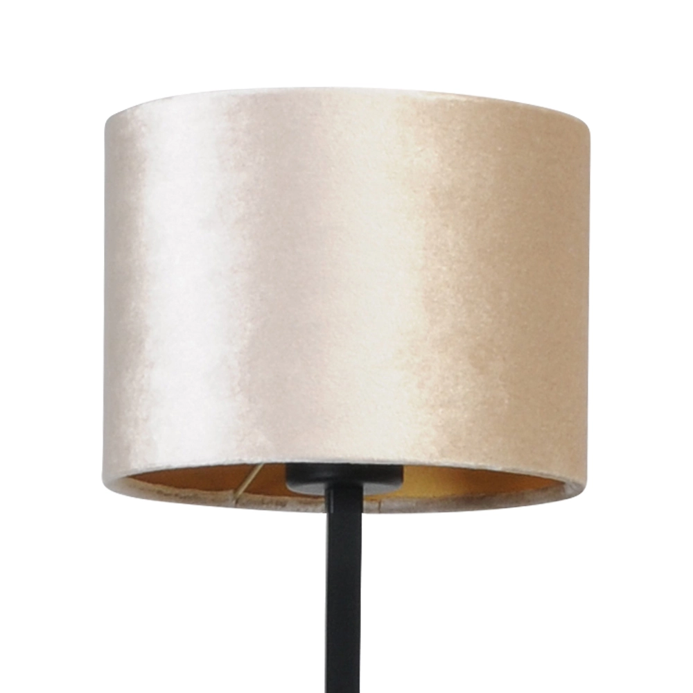 Schwarze Tischlampe Venus mit sandfarbenem Lampenschirm Masterlight 8718121218311