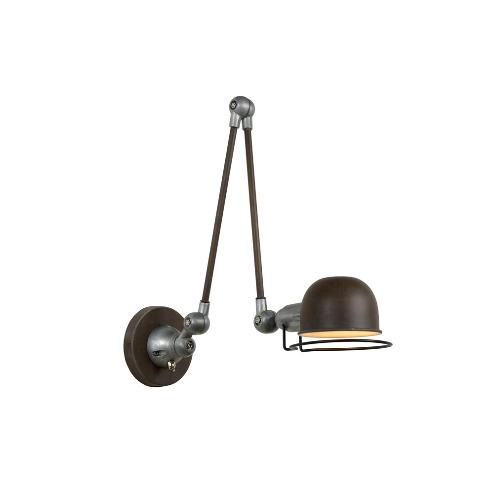 Ausklappbare Wandlampe Honore Klassisches rostbraun Lucide 5411212450388