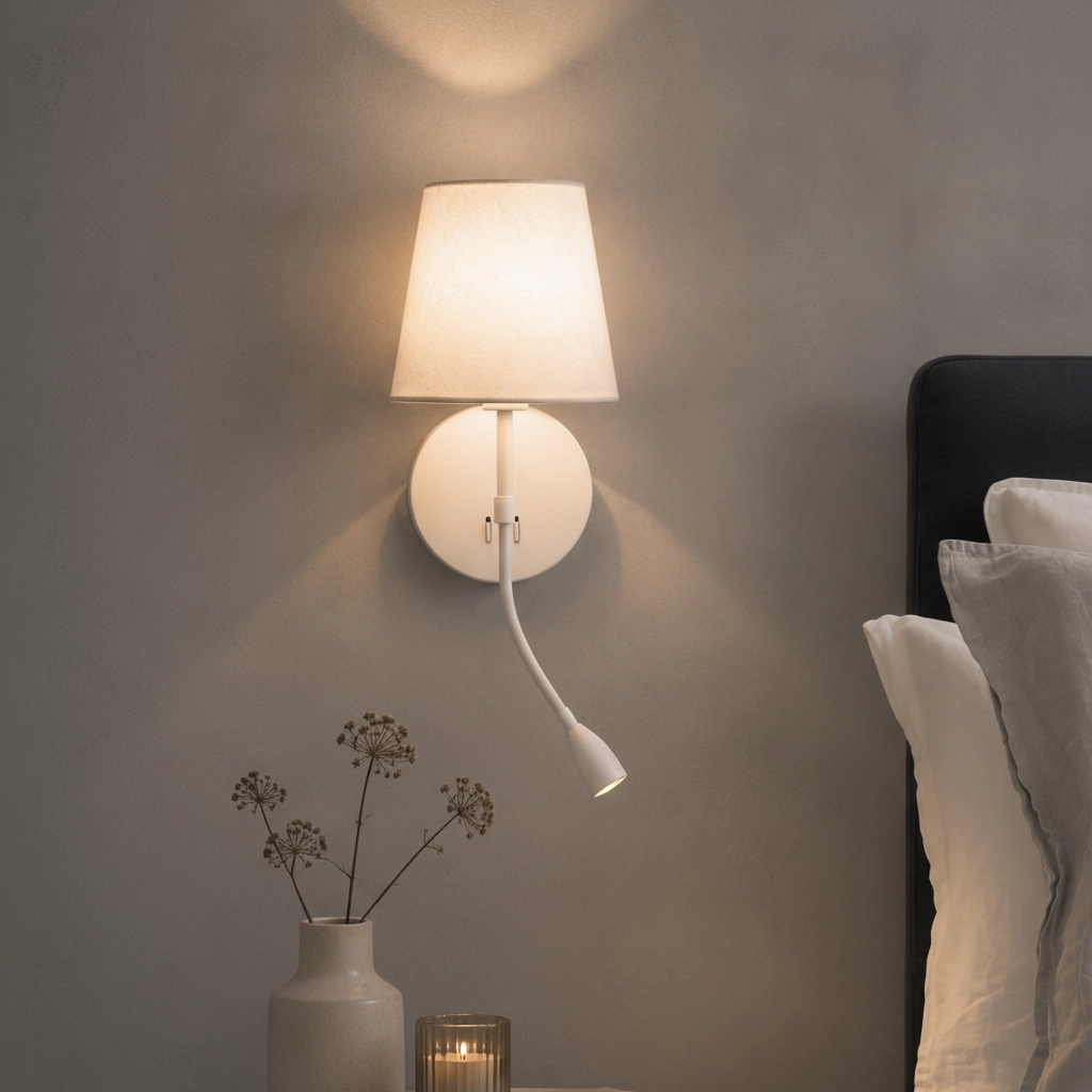 Nachttischlampe Nia weiß