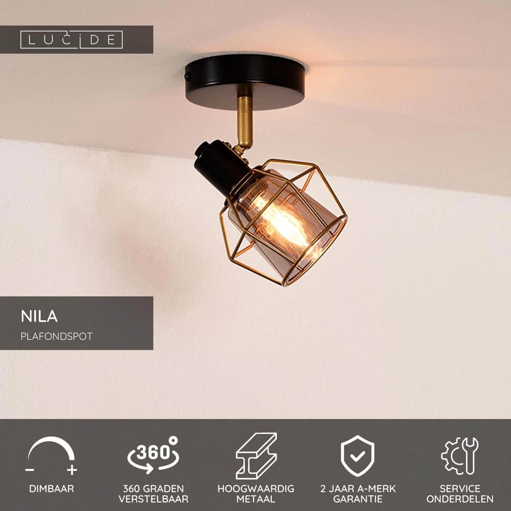 Deckenlampe Nila Schwarz Lucide 5411212770974