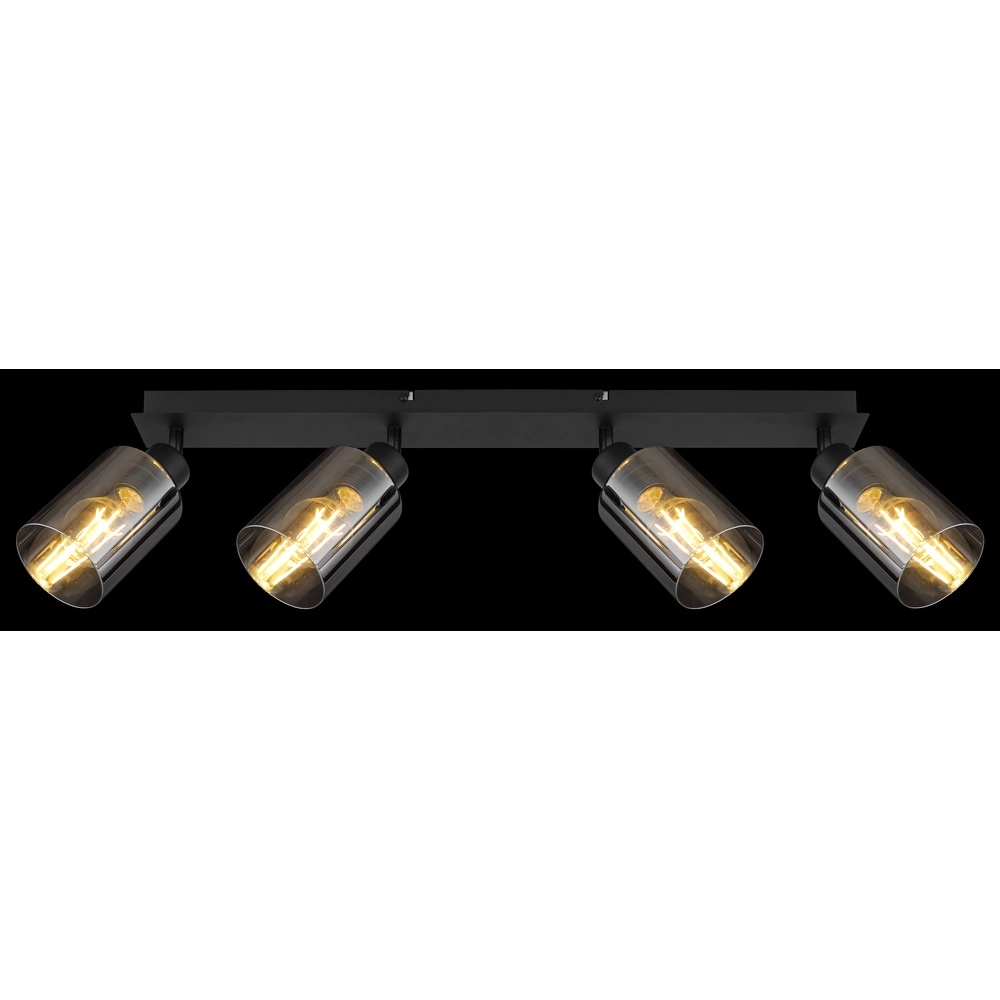 Deckenlampe Hadera 4-Licht Schwarz mit Rauchglas Globo 9007371431229