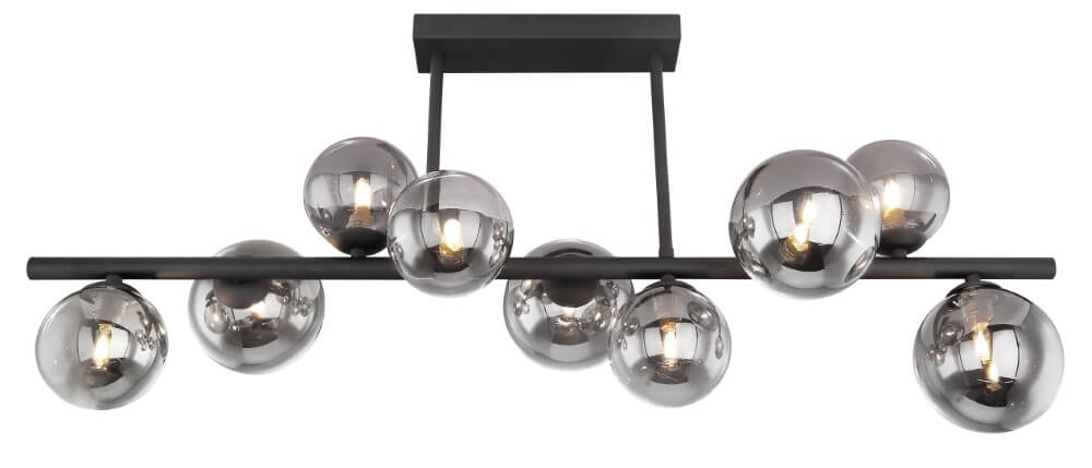 Schwarze Deckenleuchte mit Rauchglas Riha Globo 9007371393039