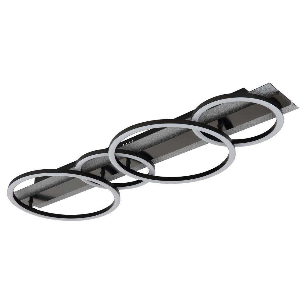 Schwarze Deckenlampe Norberto 4 Ringe Globo 9007371575831