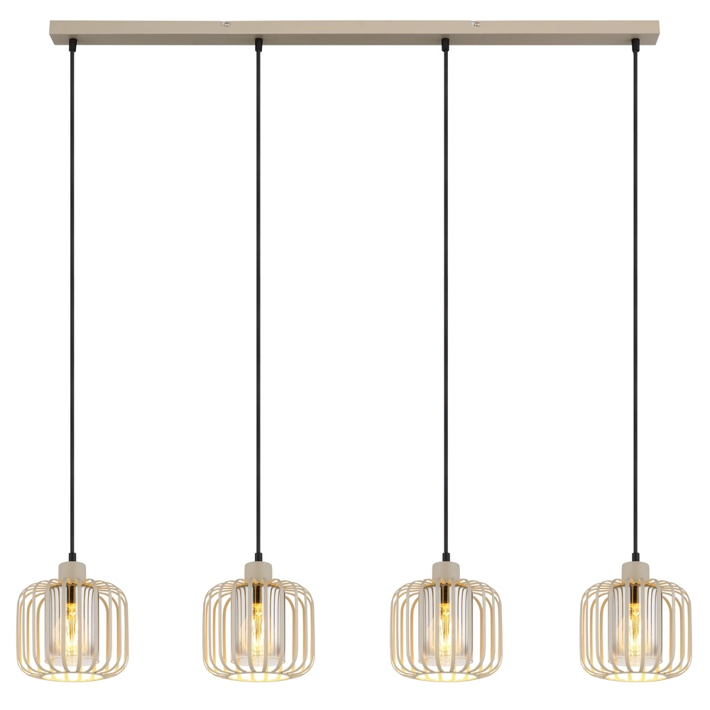 4-flammige Pendelleuchte Alfred sandbraun Globo 9007371533619
