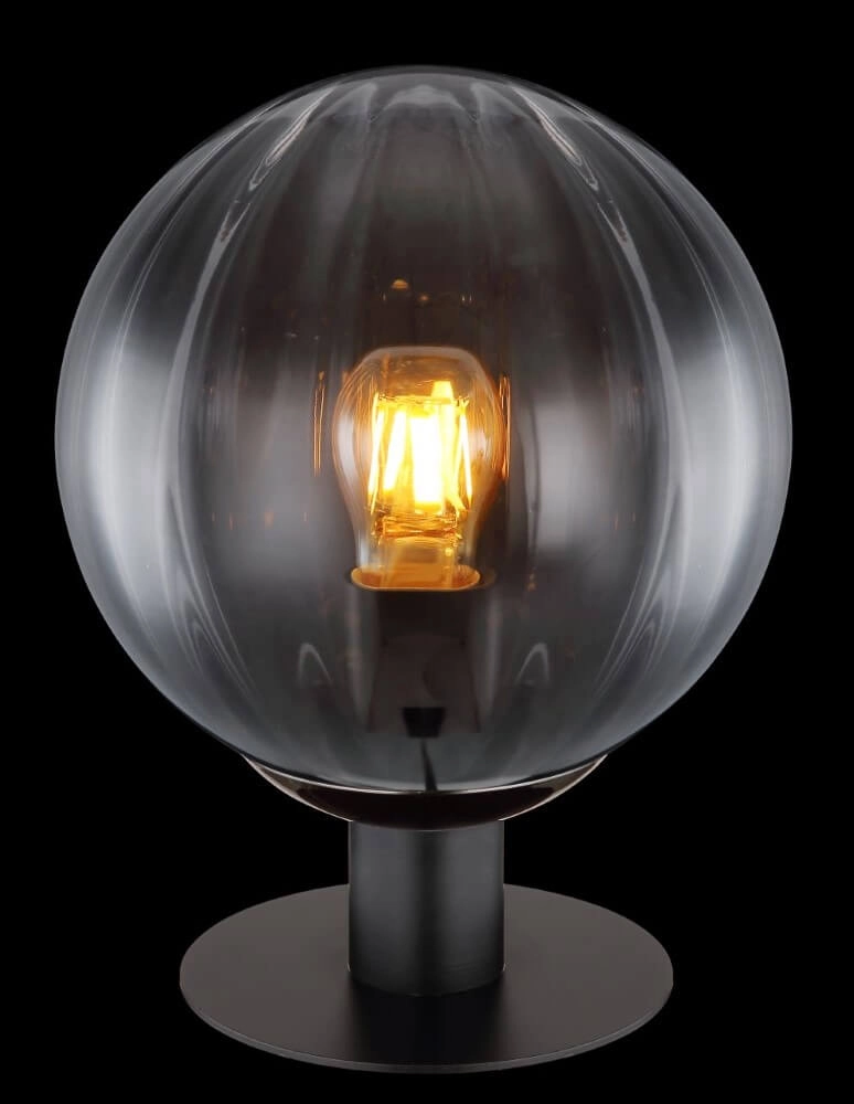 Tischlampe Dallerta schwarz mit Rauchglas Globo 9007371458561