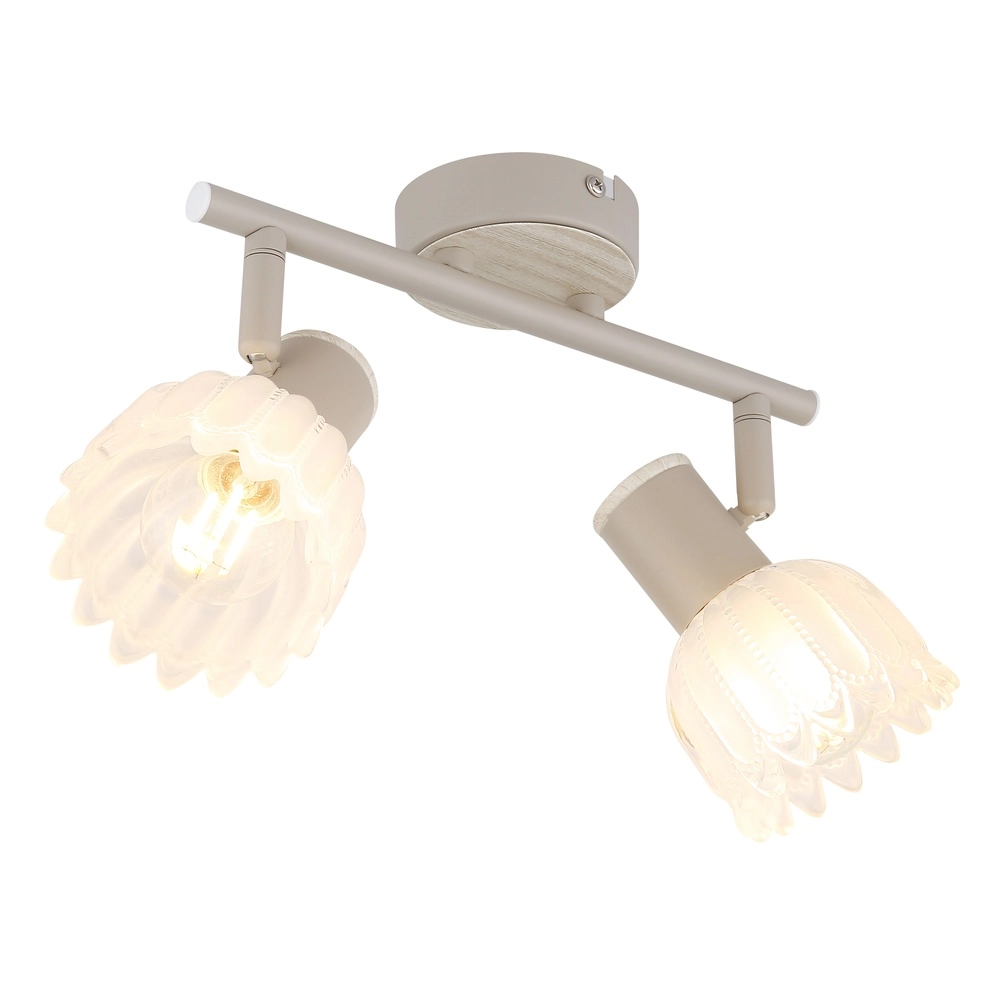 2-flammiger Deckenstrahler Planta sandbraun Globo 9007371569939
