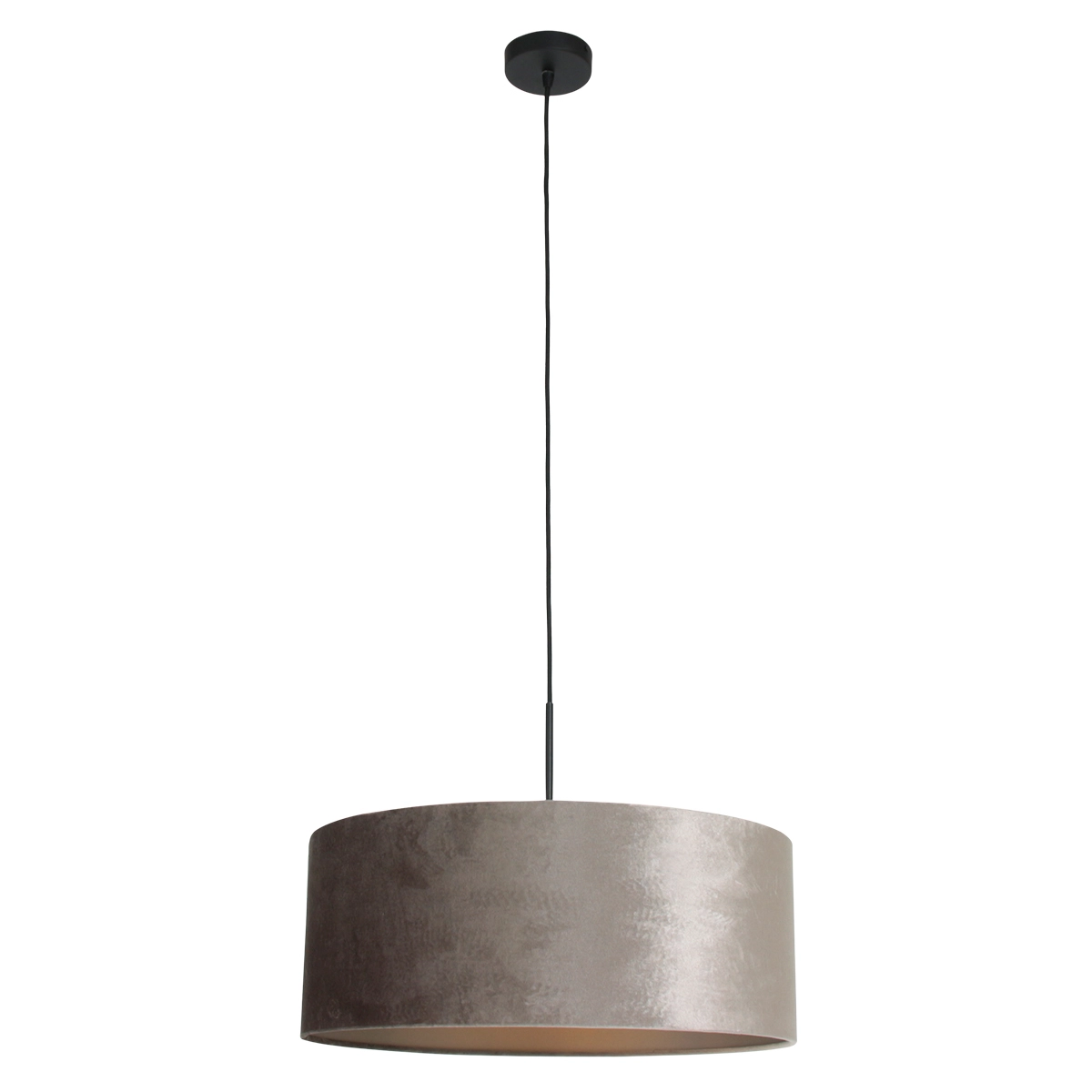 Hängelampe Sparkled 50 cm schwarz mit taupefarbenem Samtschirm Steinhauer 8712746146271