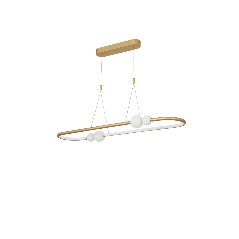 Pendelleuchte Celia Gold mit weißem Oval Lyora 5212017429346