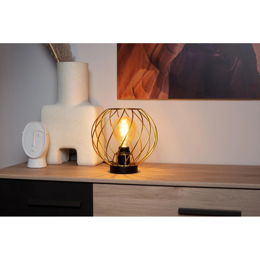 Tischlampe Danza Ø 25cm Gold Lucide 5411212211583