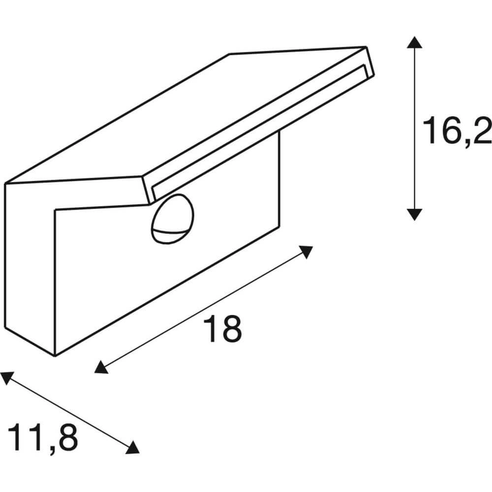 Design-Wandleuchte Ordi 2 Schwarz mit Sensor SLV 4024163300599