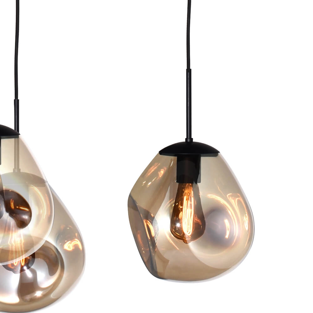 Hängelampe Lava Oval 6x Goldglas Ø 24cm Masterlight 8718121290164