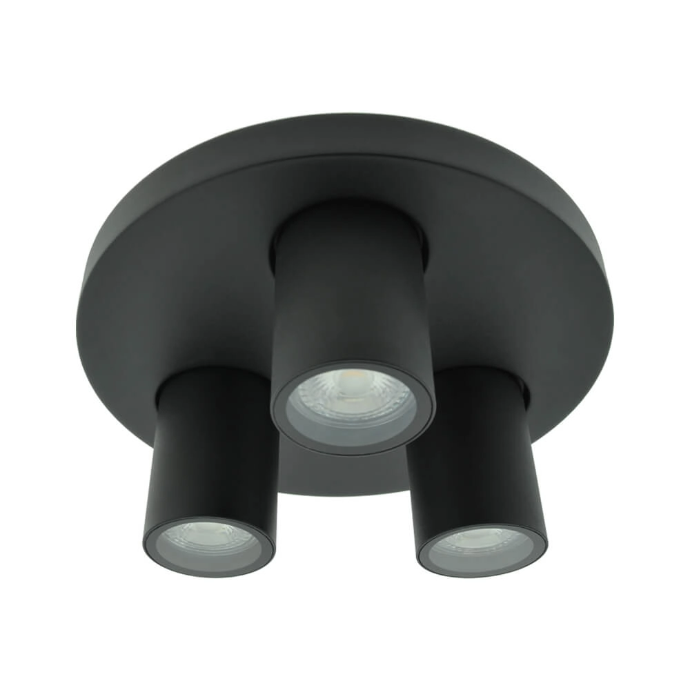 Schwarzer Badezimmerstrahler Seller - IP44 3-flammig Lyora 5053423187761