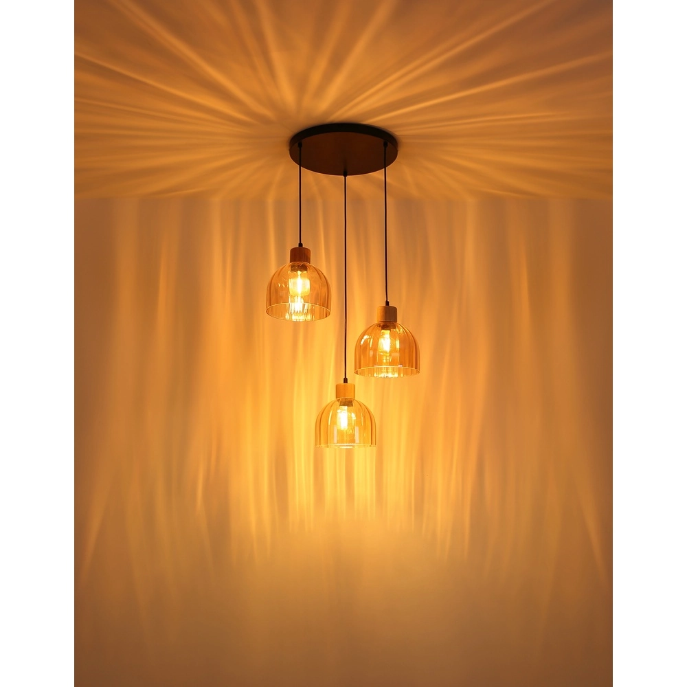 3-Licht Pendellampe Swanson Schwarz Globo 9007371580651