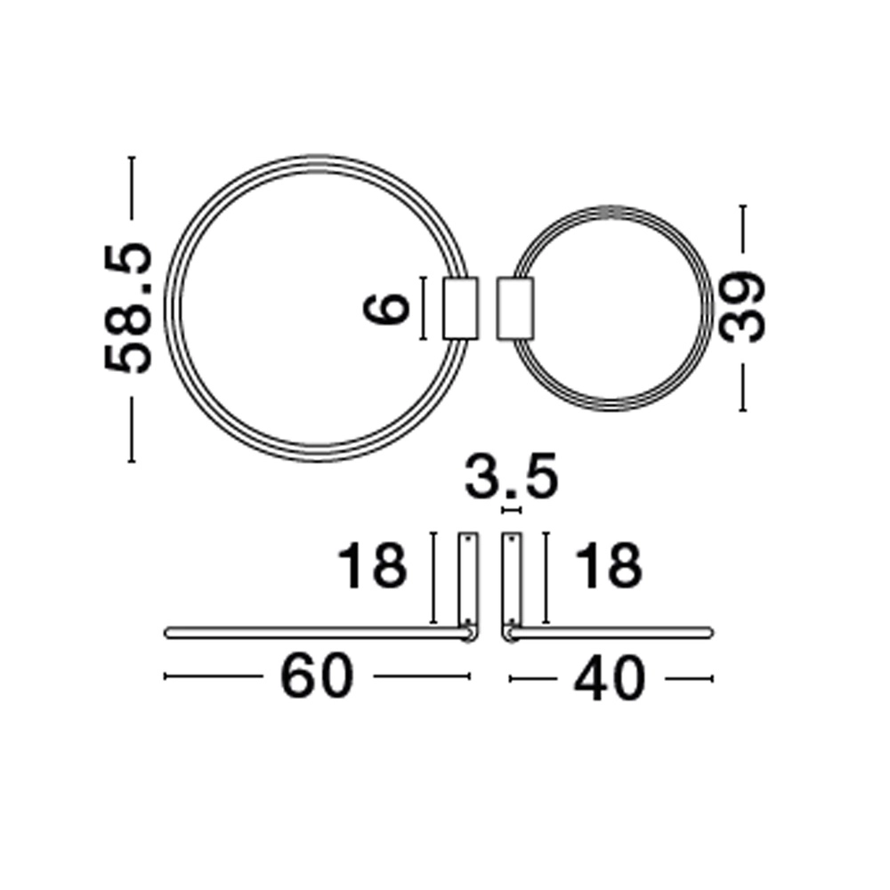 Design-Deckenleuchte Garve schwarz Ø 40cm und Ø 60cm Lyora 5212017431837