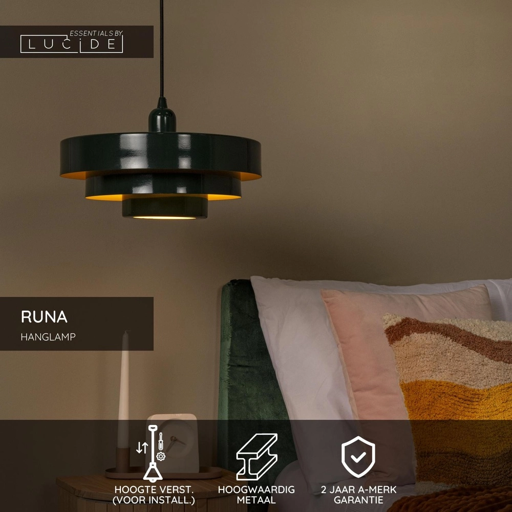 Design-Pendellampe Runa grün Ø 35 cm Lucide 5411212212214