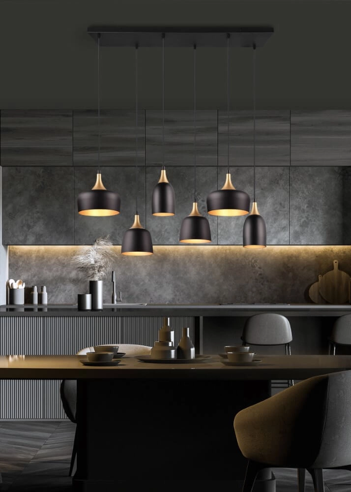 Design-Hängelampe Chiraz schwarz 6-flammig Trio 4017807566864