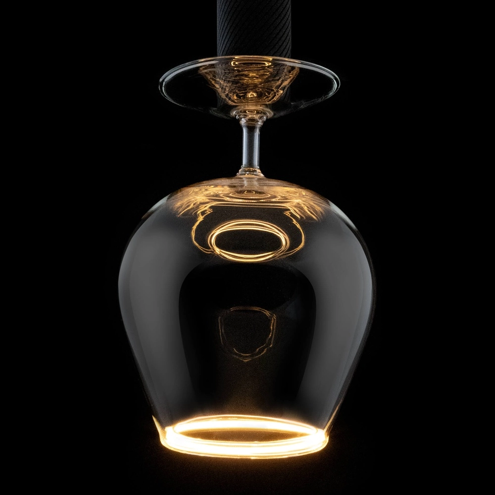 Lichtquelle aus Cognacglas Floating klar - 6W - E27 - 600lm - 2200K - Ø 18cm