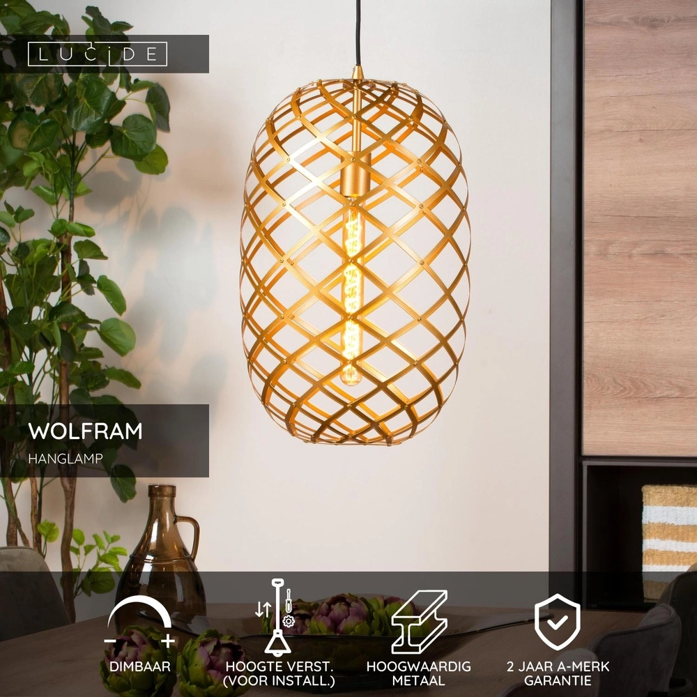 Pendellampe Wolfram Ø 32 cm Gold Lucide 5411212211170