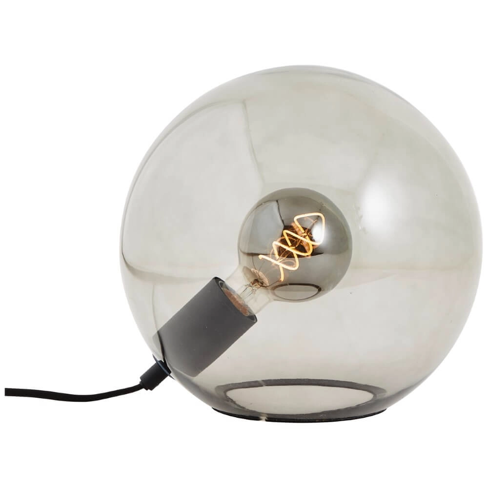 Kugel-Tischlampe Belado schwarz mit Rauchglas