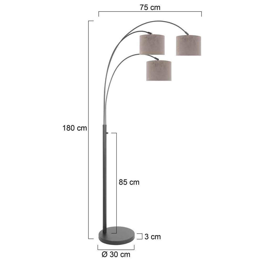 Stehlampe Sparkled Light schwarz mit taupefarbenen Kappen Steinhauer 8712746173574