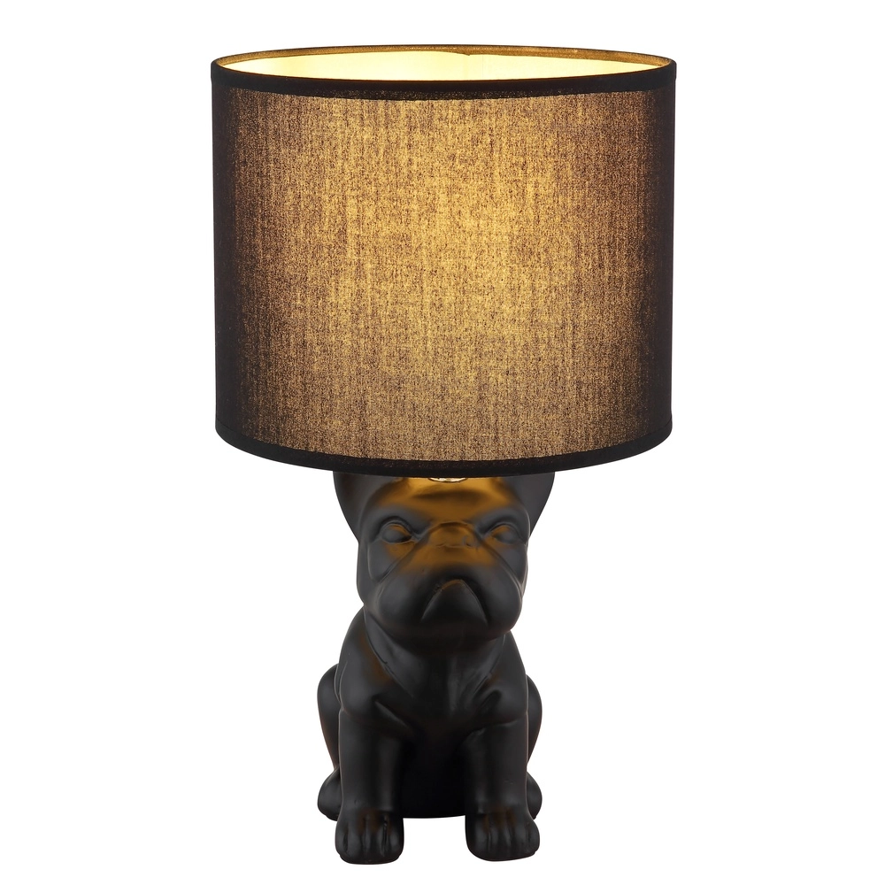 Tischlampe Dogo Hund Schwarz mit Mütze Globo 9007371566686