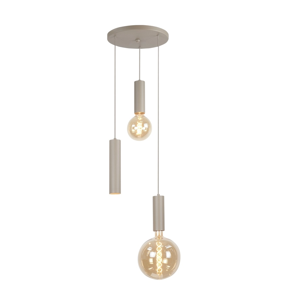 Design-Pendellampe Locarno Sandbraun 3-Licht