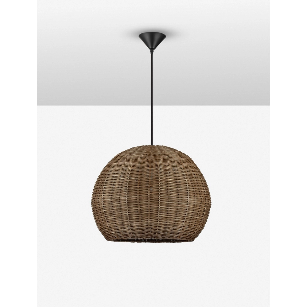 Pendellampe Rielo Schwarz mit Rattan Lyora 5212017487957
