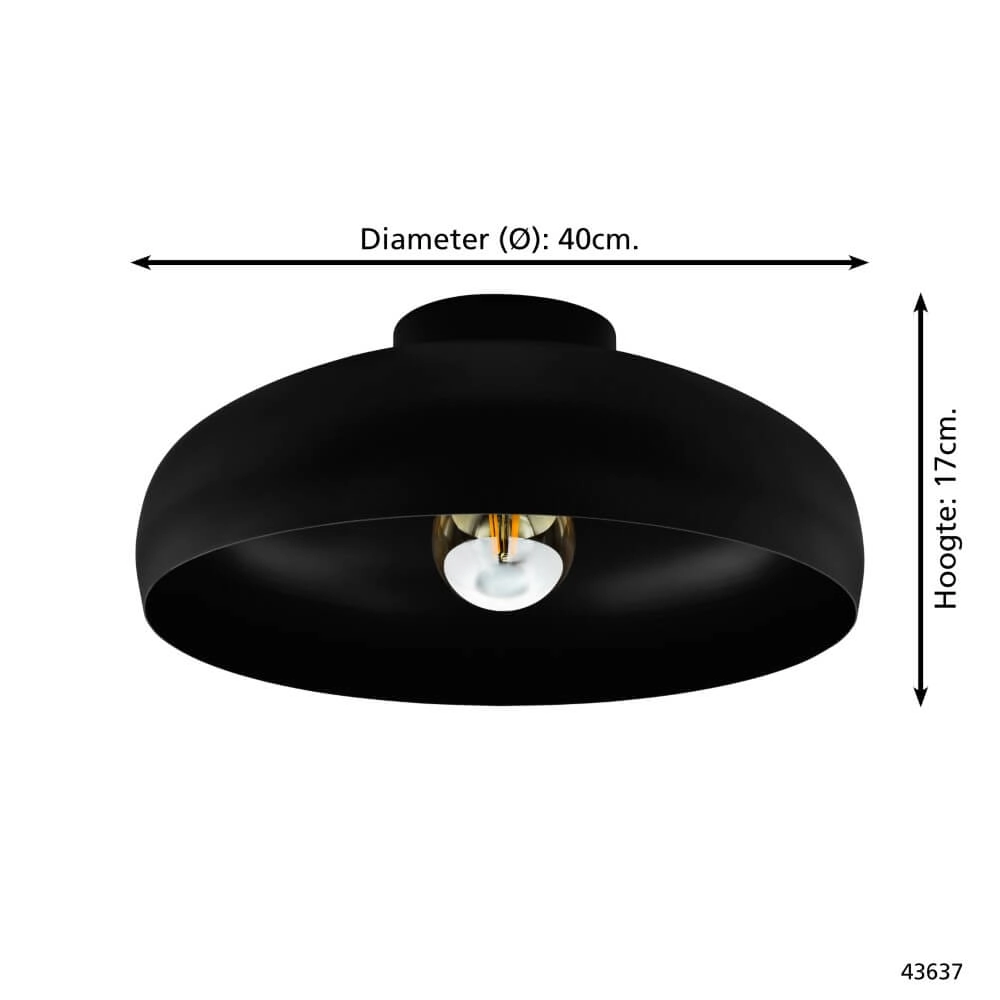 Schlafzimmer-Deckenlampe Mogano schwarz Ø 40cm Eglo 9002759436377