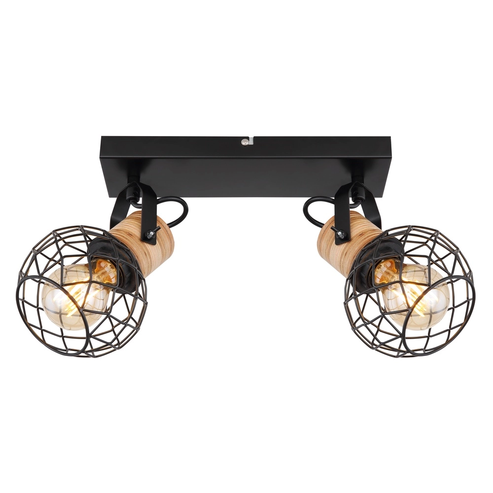 Wandlampe Lacky 2-Licht Schwarz Globo 9007371417360