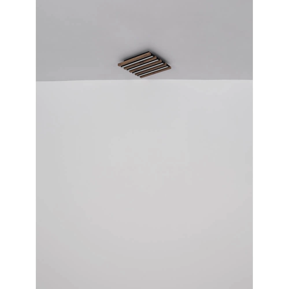 Deckenlampe Hayden schwarz mit Holz 80cm Globo 9007371519644