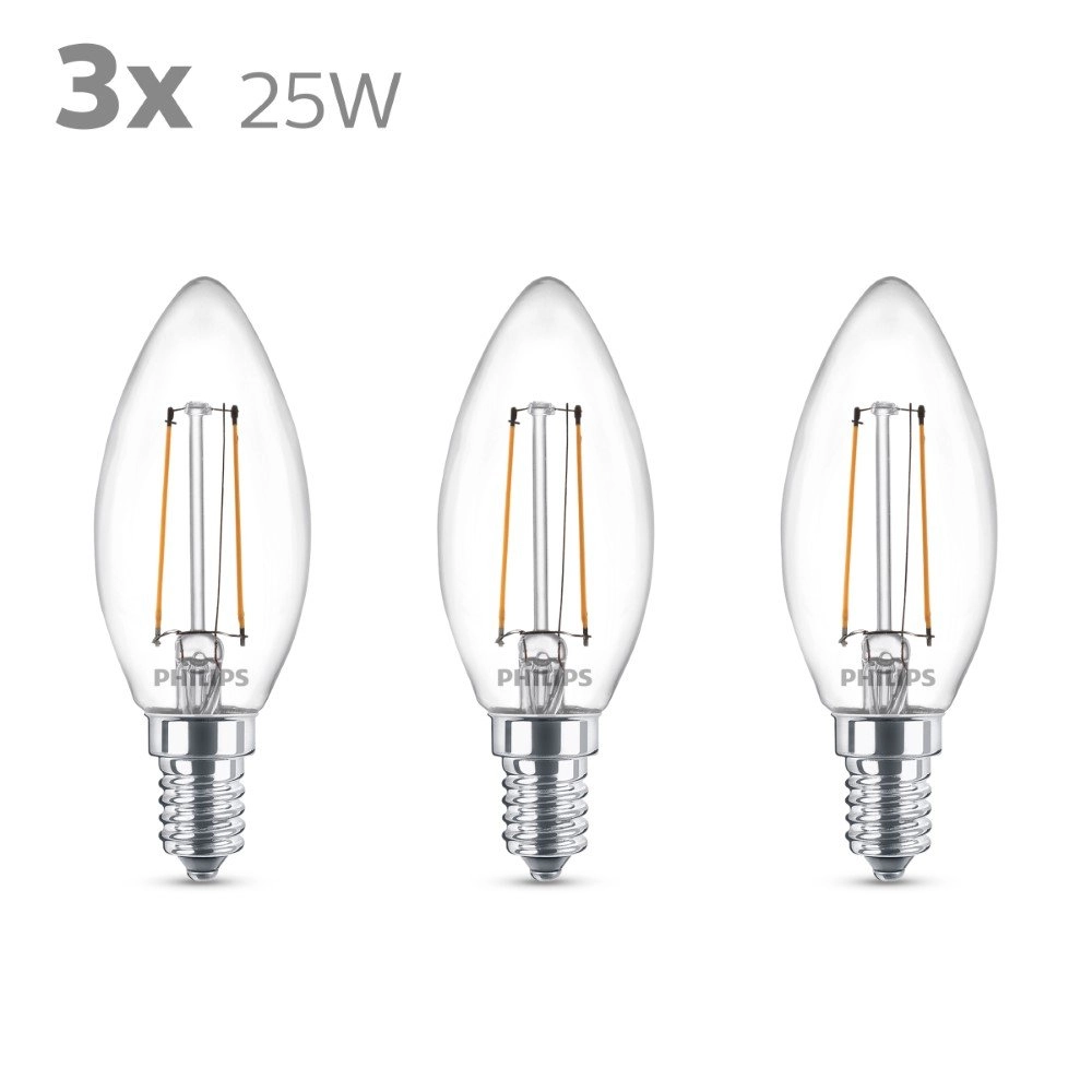 2W - E14 - 2700K - 250 lumen 3er-Set Philips 8718699782030